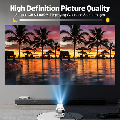 P1 4K Full HD Projector – WiFi 6, 3D Home Theater & Portable Design