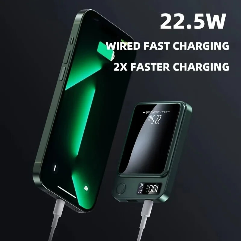 5000mAh Magnetic Wireless Power Bank – 22.5W / PD 20W Fast Charging for iPhone & Android