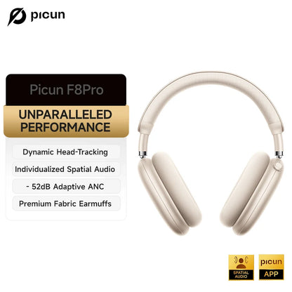 Picun F8 Pro ANC Wireless Headphones – Immersive 3D Spatial Audio & Hybrid Noise Cancellation