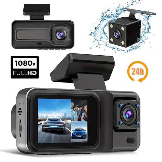 DriveGuard 3X – 3-Channel Dash Cam with Full HD Recording & Rear View Camera