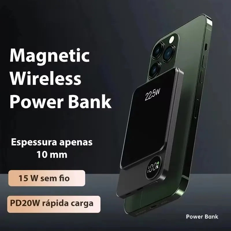 Magnetic Wireless Power Bank – 100000mAh Portable Fast Charger with USB-C for MagSafe Phones