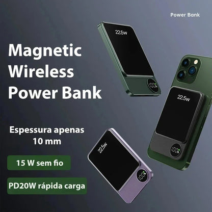 Magnetic Wireless Power Bank – 100000mAh Portable Fast Charger with USB-C for MagSafe Phones