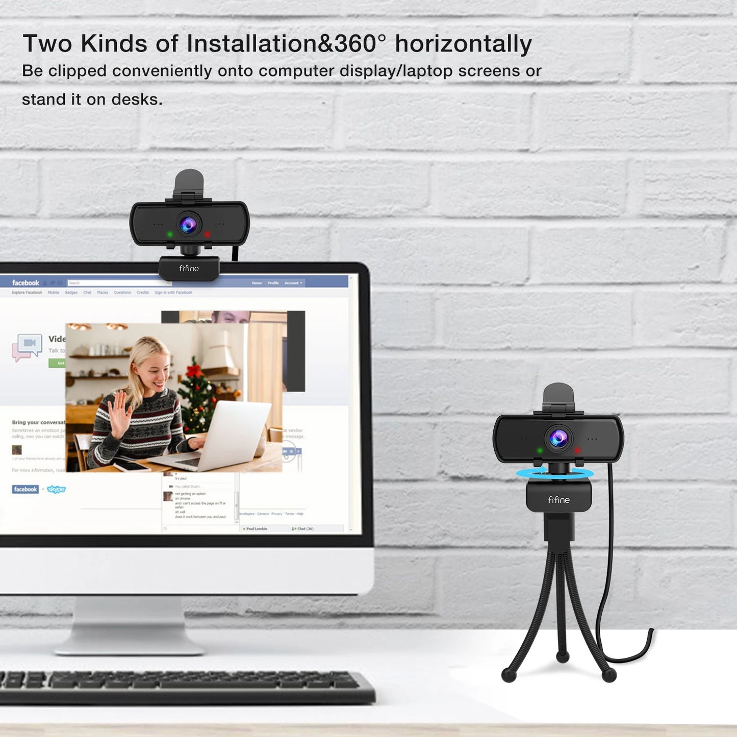 FIFINE K420 1440p Full HD Webcam – Clear Video & Built-In Microphone for Streaming & Calls