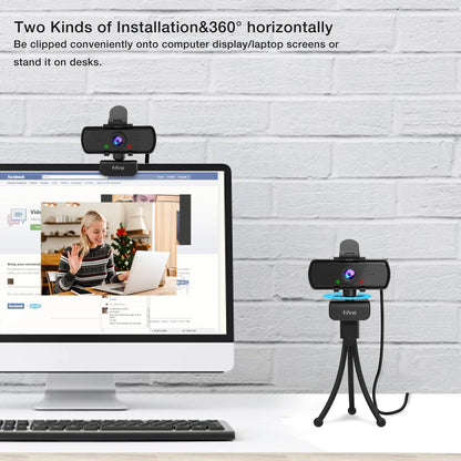 FIFINE K420 1440p Full HD Webcam – Clear Video & Built-In Microphone for Streaming & Calls