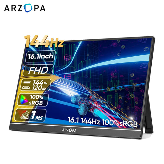 ARZOPA 16.1" ProMotion – 144Hz Portable Gaming Monitor with 100% sRGB