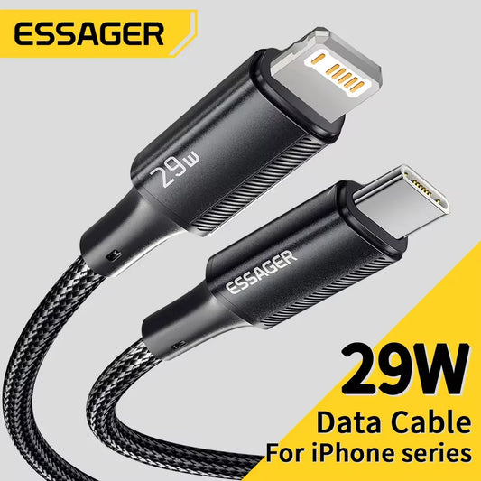 Essager USB-C to Lightning Cable – 29W PD Fast Charging for iPhone, iPad & MacBook