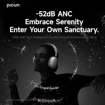 Picun F8 Pro ANC Wireless Headphones – Immersive 3D Spatial Audio & Hybrid Noise Cancellation