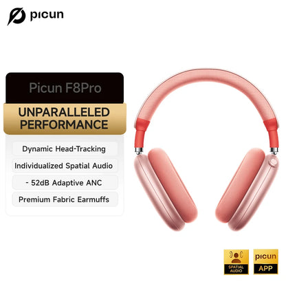 Picun F8 Pro ANC Wireless Headphones – Immersive 3D Spatial Audio & Hybrid Noise Cancellation