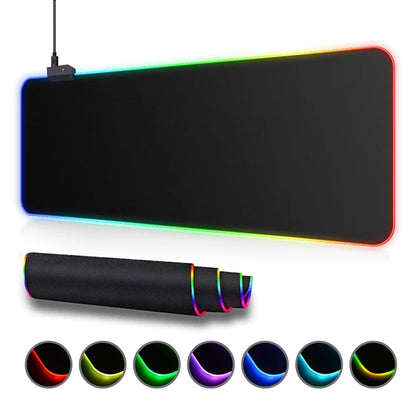 RGB LED Gaming Mousepad – Waterproof, Large Desk Mat with Backlit Effects