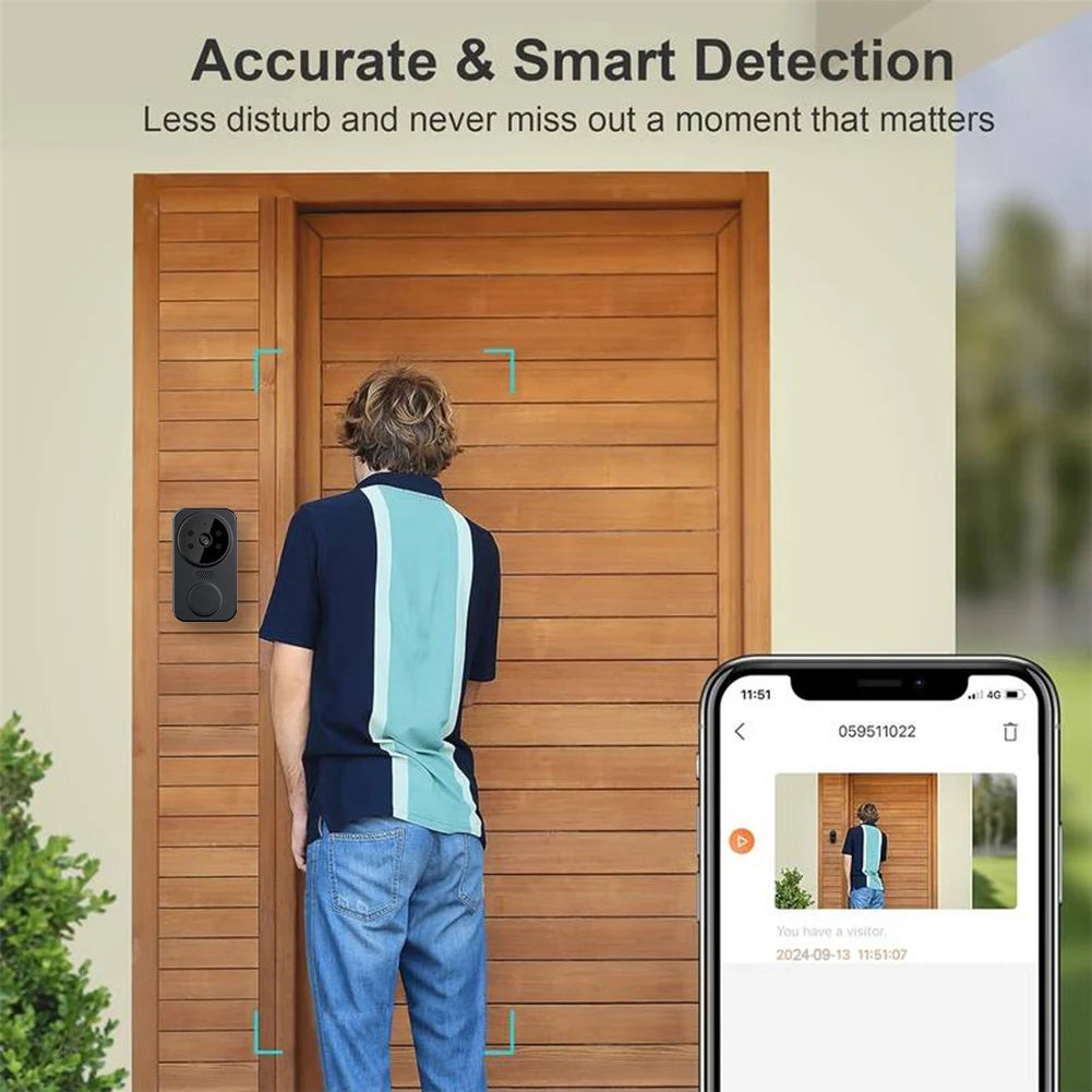 WiFi Smart Video Doorbell Camera – Wireless Intercom with Night Vision & Motion Detection