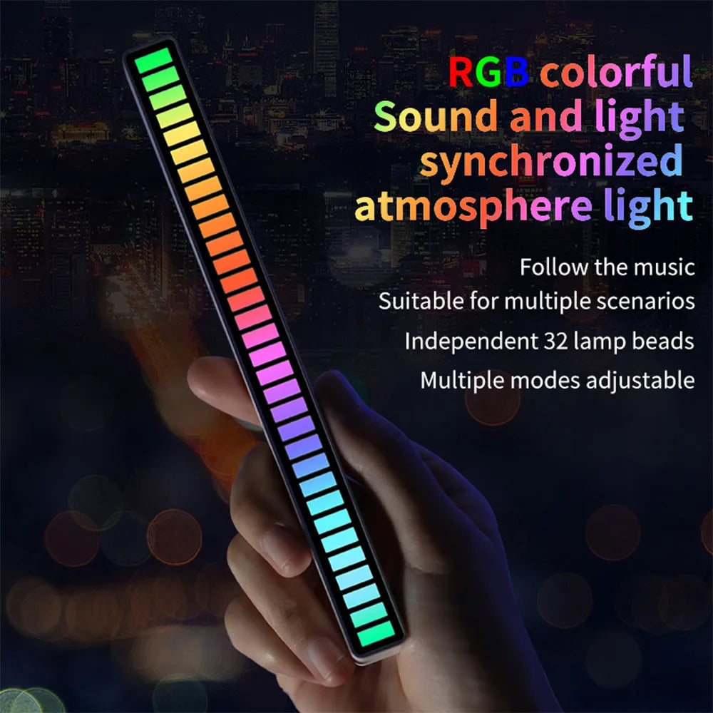 LED Sound-Control Rhythm Light Bar – Music-Synced Ambient Lighting for Car, Home & DJ Setups