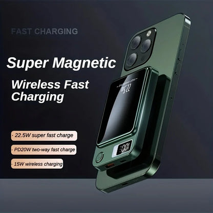 5000mAh Magnetic Wireless Power Bank – 22.5W / PD 20W Fast Charging for iPhone & Android