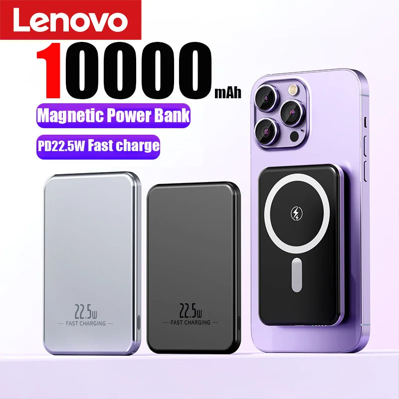 Lenovo UltraThin PowerMag – 10,000mAh MagSafe Fast Charging Anywhere