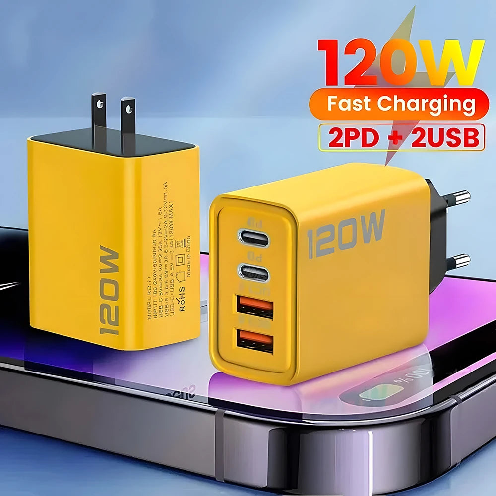 PowerMax 4-Port USB-C PD Charger – Fast Charging for All Your Devices